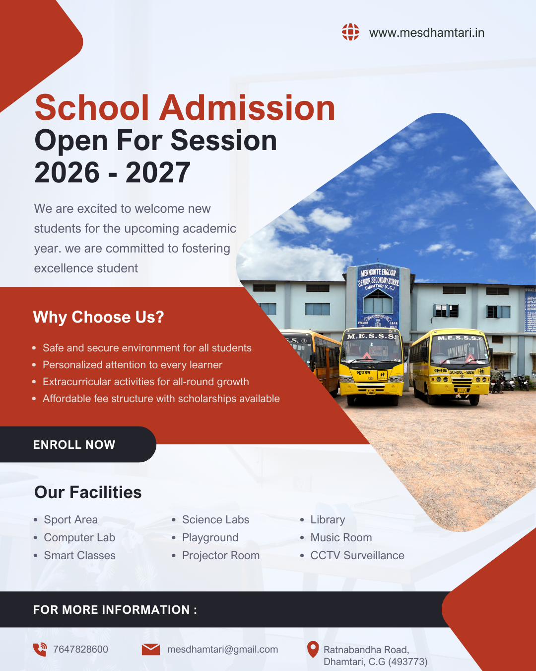 Admission Open for Session 2026-27