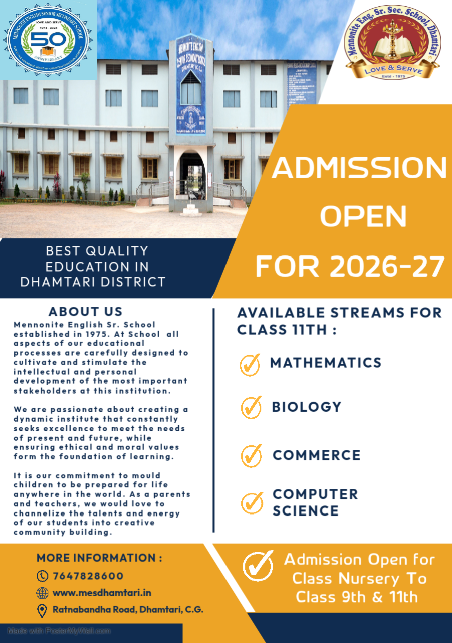 Admission Open for Session 2026-27